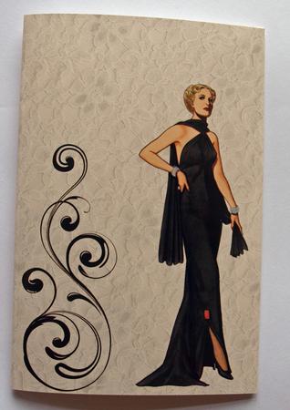 A5 Cut & Fold Vintage Lady Card by Dawn Jones
