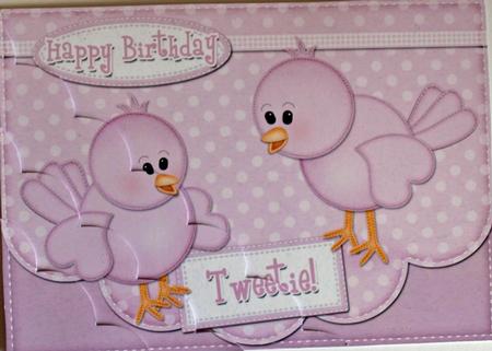 A5 Little Birdie Felties Scallop Corner Side Stacker by Dawn Jones