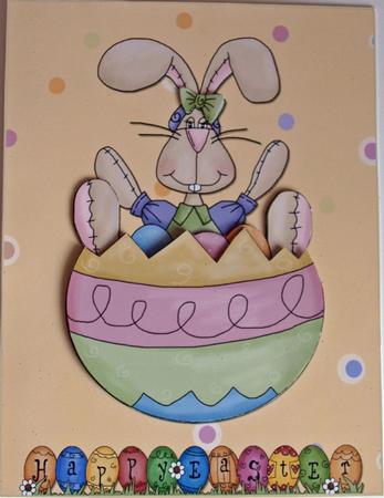 Easter Bunny in an Egg by Dawn Jones