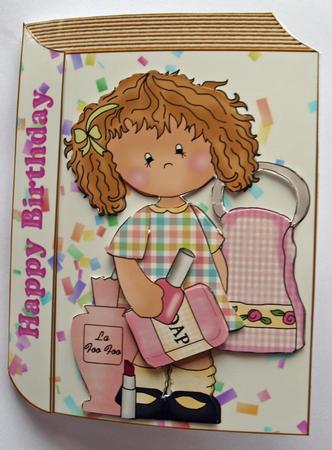 Little Girl with Makeup Folded Book by Dawn Jones