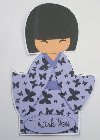 Kokeshi Doll Shaped Card by Dawn Jones