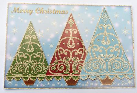 Three Christmas Trees Card Topper 5 by Dawn Jones