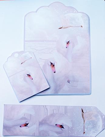 Fantasy Swan Birthday Card Set by Dawn Jones