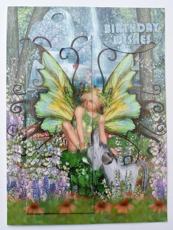 Cute Little Fairy Bookmark Birthday Card by Dawn Jones