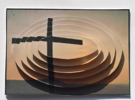 Easter Sunset Oval Pyramid by Dawn Jones