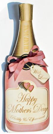 Large Dl Mothers Day Champagne Bottle Shaped Card by Dawn Jones