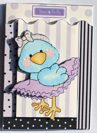 Blue Tweety Bird Litle Ballerina, A4 Topper by Dawn Jones