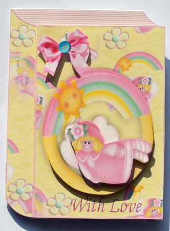 A4 Folded Book of a Sweet Little Angel in Rainbow Colours by Dawn Jones