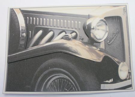 Sepia Vintage Car Card Front by Dawn Jones