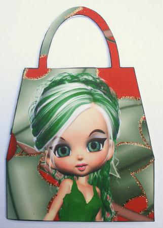 Holly Christmas Handbag Card by Dawn Jones