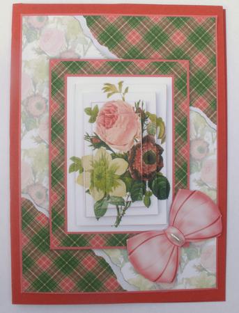 Beautiful Floral Torn Edge Effect Card Front by Dawn Jones