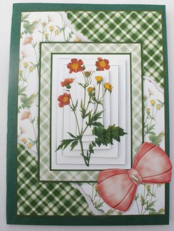 Beautiful Floral Torn Edge Effect Card Front by Dawn Jones