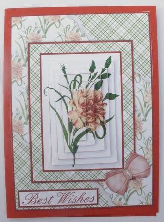 Beautiful Floral Torn Edge Effect Card Front by Dawn Jones