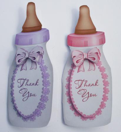 Baby Bottle - Mini Folded Cards for Baby Girl by Dawn Jones