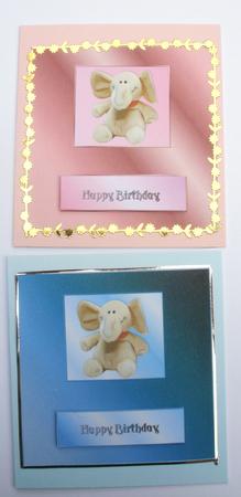 Two Cute Elephant Card Front Toppers by Dawn Jones