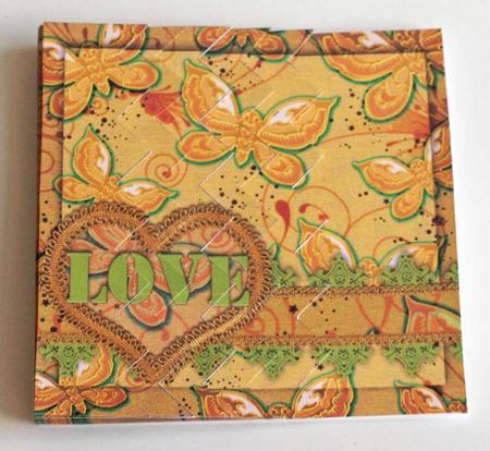 Funky Multi Butterflies Love One Side 5in Zig Zag Stacker by Dawn Jones