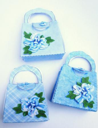 Teeny Tiny Handbags in Blue - 3D Card Decorations by Dawn Jones
