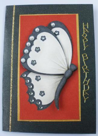 Easy Butterfly Decoupage in Red, Black and White by Dawn Jones