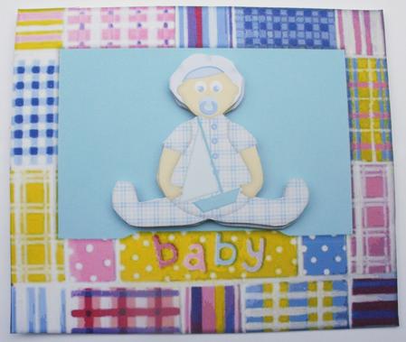 Baby Boy in Patchwork Frame by Dawn Jones
