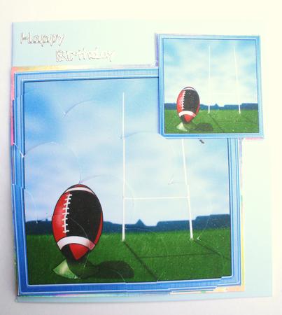 Rugby Quick Card with Shell Edged Corner Side Stacker by Dawn Jones
