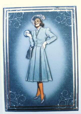 Lady in Blue Card Front by Dawn Jones