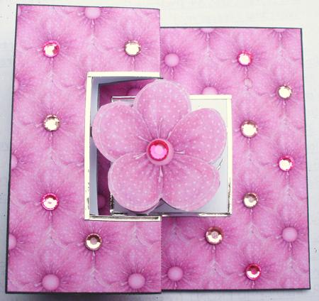 Blooming Lovely in Pink Square Foldback Card by Dawn Jones
