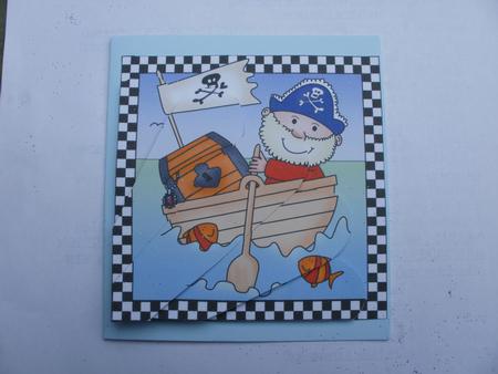 Pirates Ahoy Quick Card with Fan Pyramage Topper by Dawn Jones