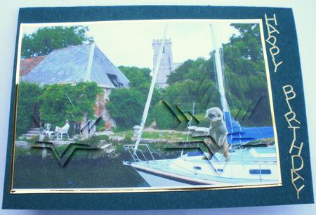 Meerkats Spotted on Sailing Boat - Double Star Pyramid Card by Dawn Jones