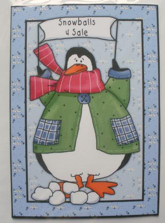 Penguin & Snowball Quick Card by Dawn Jones