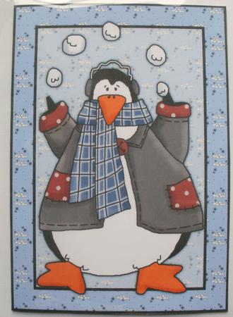 Penguin & Snowball Quick Card by Dawn Jones