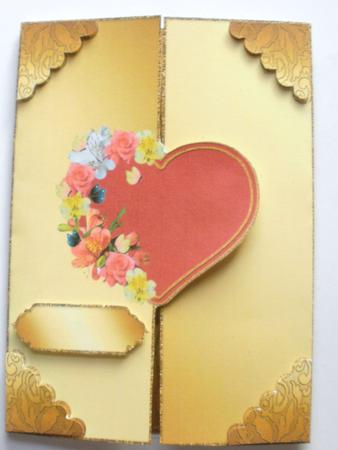 Heart with Flowers & Butterflies Gate Fold Card by Dawn Jones
