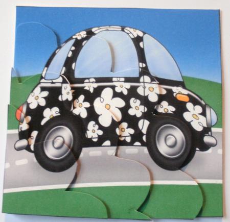 Funky Car Shell Edged Corner Side Stacker by Dawn Jones