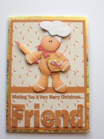 Merry Christmas Male Friend A5 Decoupage Card by Dawn Jones