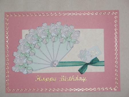 Rose Bud Doodles Fan by Dawn Mellor