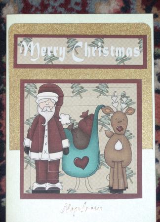 Christmas Santa with Reindeer and Sleigh Pyramid Designs by Dawn Mellor