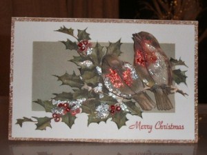 Christmas Robins - Card Front + Step by Step by Dawn Hill