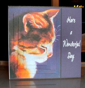 Cat by Firelight - Card Front + Pyramid by Dawn Hill