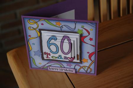 60th Birthday Quick Card with Pyramage by Deb Hinds-Wood