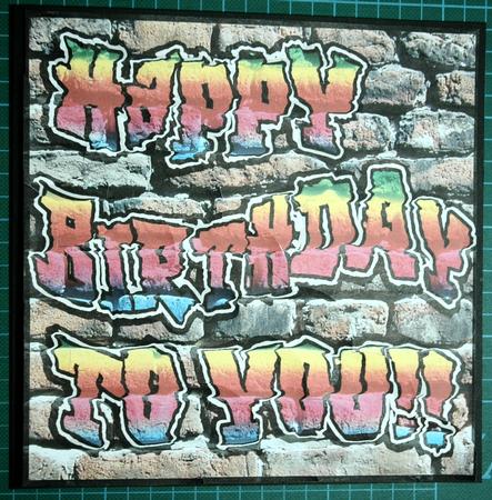 8 x 8 Graffiti Birthday Kit with Scalloped Corners by Deb Hinds-Wood