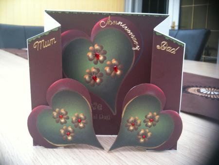 Heart and Flower Tri-fold by Debbie Barker