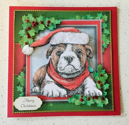 Gorgeous Bulldog With Holly 8x8 Mini Kit by Debbie Knechtel