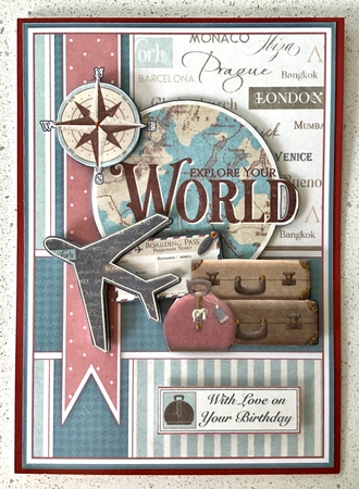 TRAVEL AROUND THE WORLD A5 Decoupage & Insert Mini Kit by Debbie Knechtel