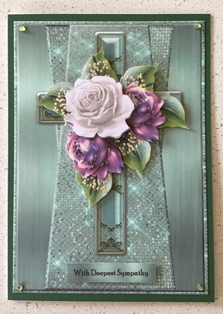 A5   Sympathy Cross & Roses 1 by Debbie Knechtel