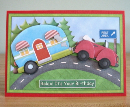 Caravan Over the Hill Topper & Decoupage by Debbie Knechtel
