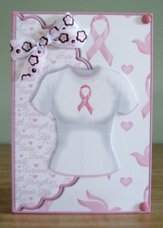 Breast Cancer Scalloped Edge Envelope Card by Debbie Knechtel