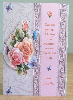 Sympathy Roses with Teardrop Pyramage and Decoupage by Debbie Knechtel