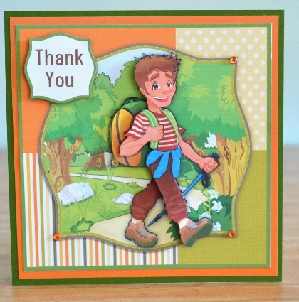 Happy Hiker Card Topper & Decoupage by Debbie Knechtel