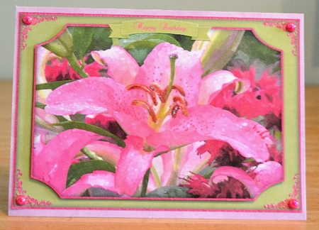 Beautiful Oriental Lily Watercolour Quick Card by Debbie Knechtel