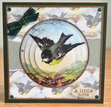 Beautiful 6x6 Torn Strip Vintage Bird Quick Card by Debbie Knechtel