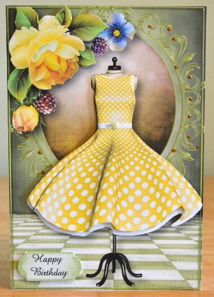 Fabulous Vintage Yellow Polka Dot Dress by Debbie Knechtel
